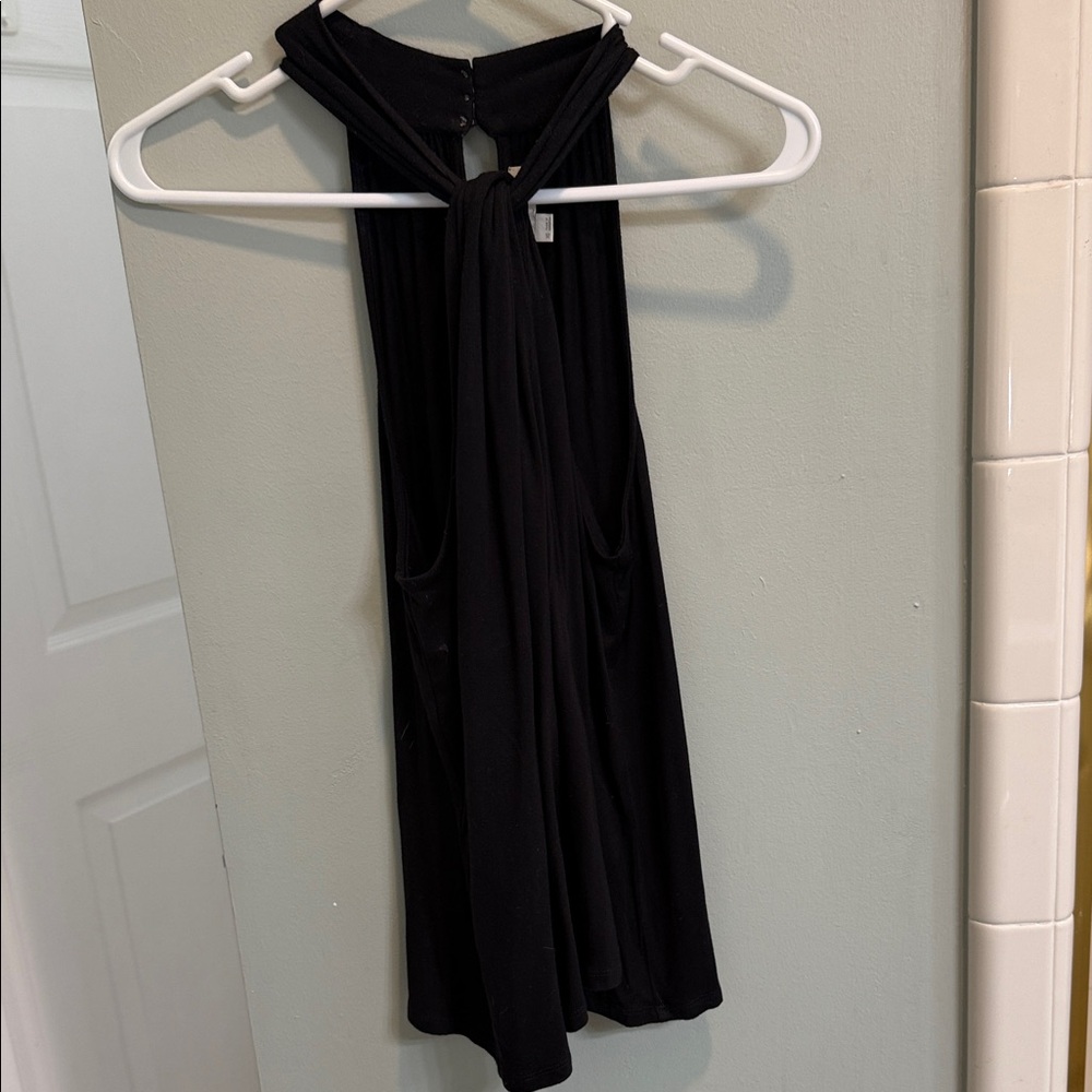 Elegant Black Halter Tunic